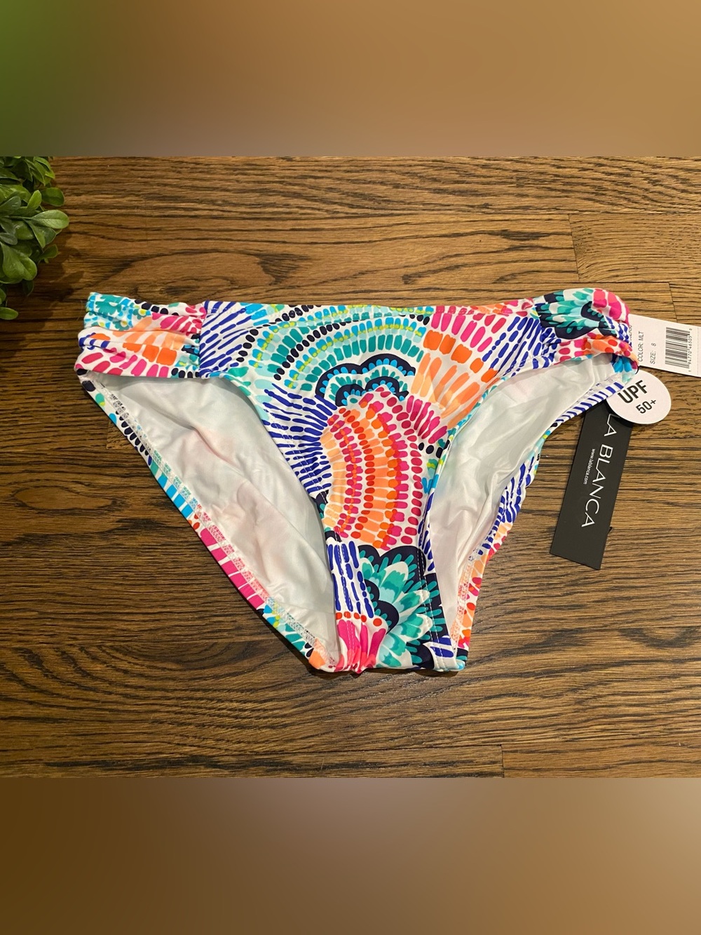 La Blanca Waves of Color Swim Bottoms Sz 8